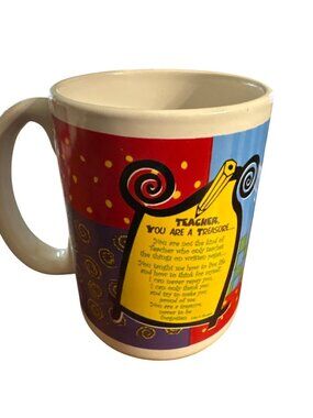 VTG Teacher Appreciation Ceramic Mug Inspirational Message Apple Design BTS Gift